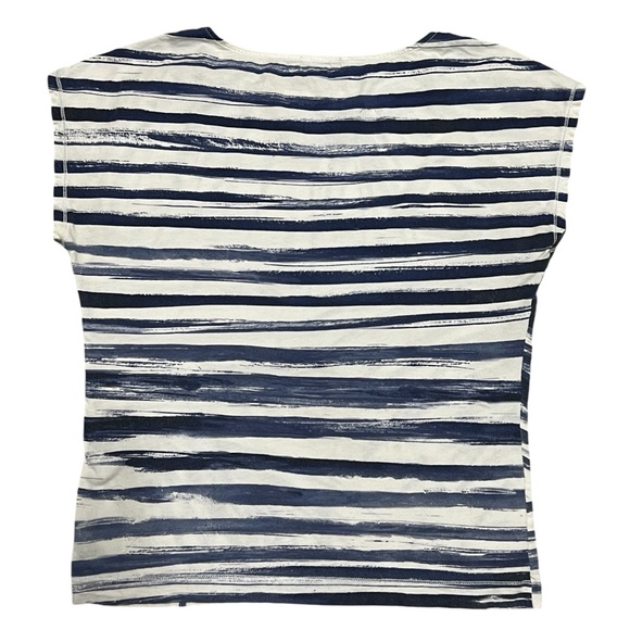 Lauren Jeans LRL Women’s Blue & White Palm Print Signature Tee Size Large - Picture 2 of 4